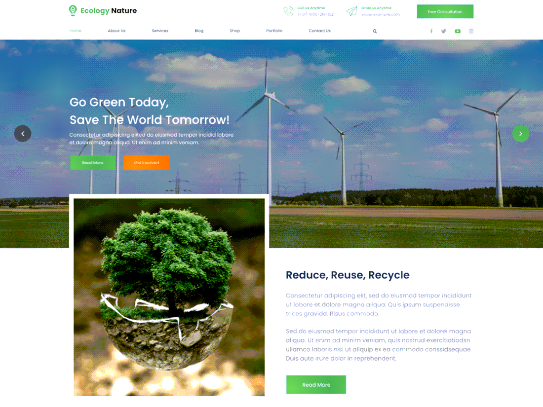 Ecology Nature Farming WordPress Themes Screenshot