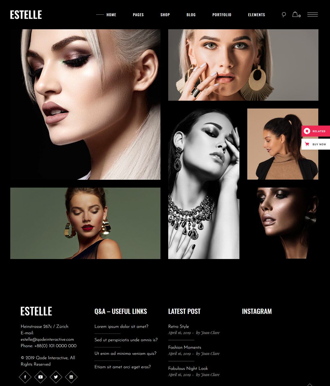 Estelle Fashion and Modelling Agency Theme Screenshot