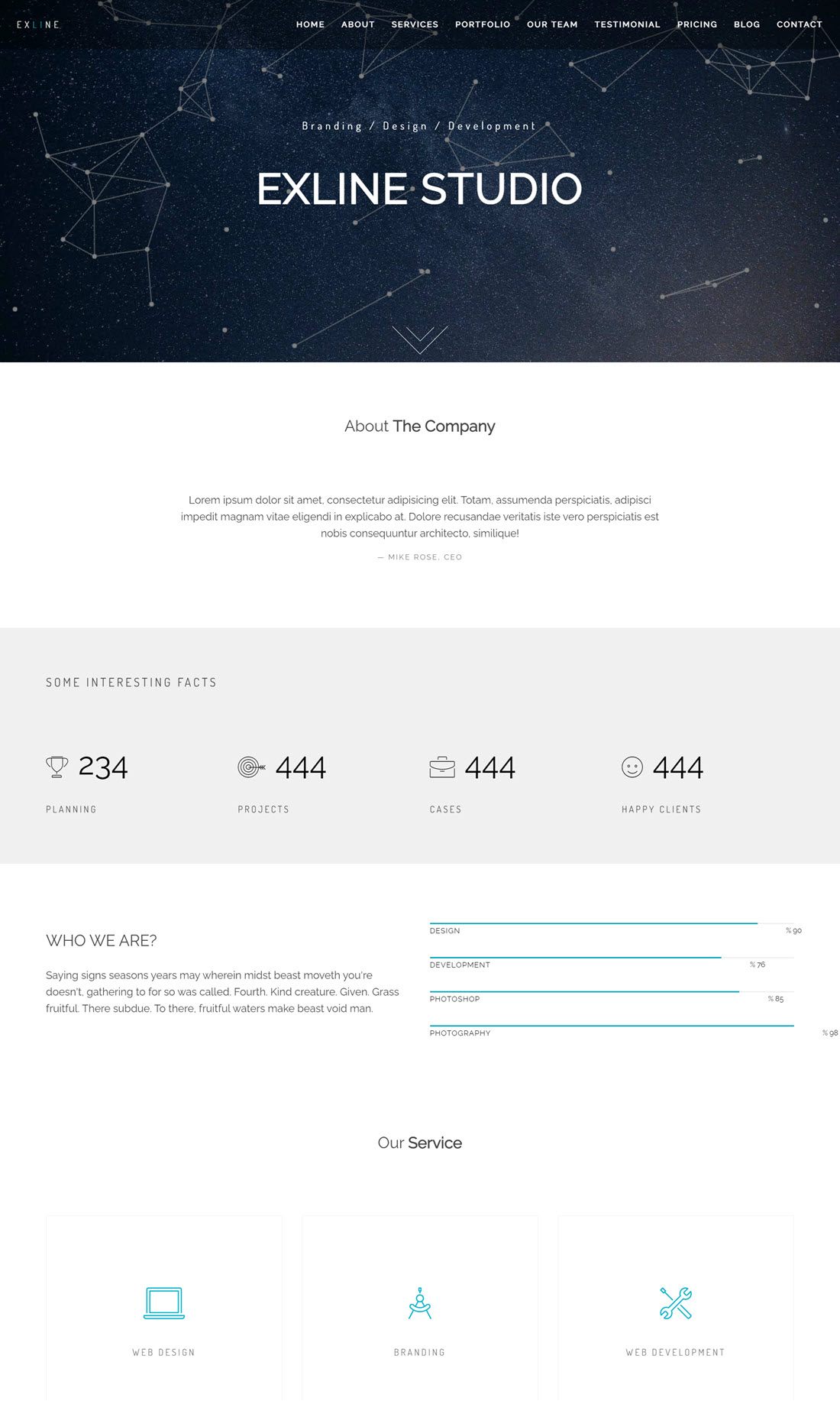 Exline Onepage Multipurpose Elementor WordPress Theme