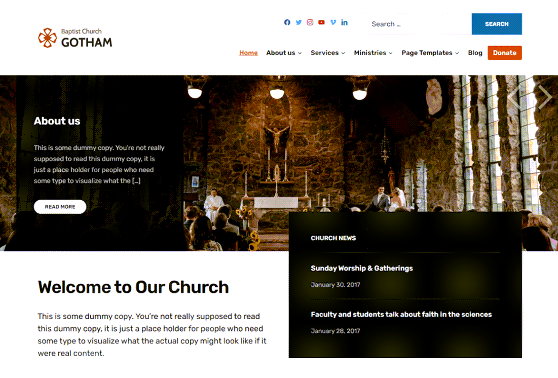 Faith Church WordPress Themes Screenshot