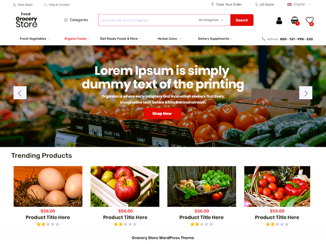 Food Grocery Store WordPress Themes Example
