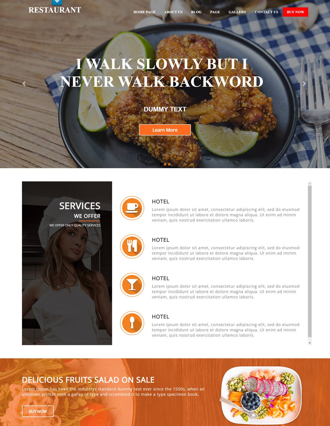 Food Restaurant WordPress Themes Example