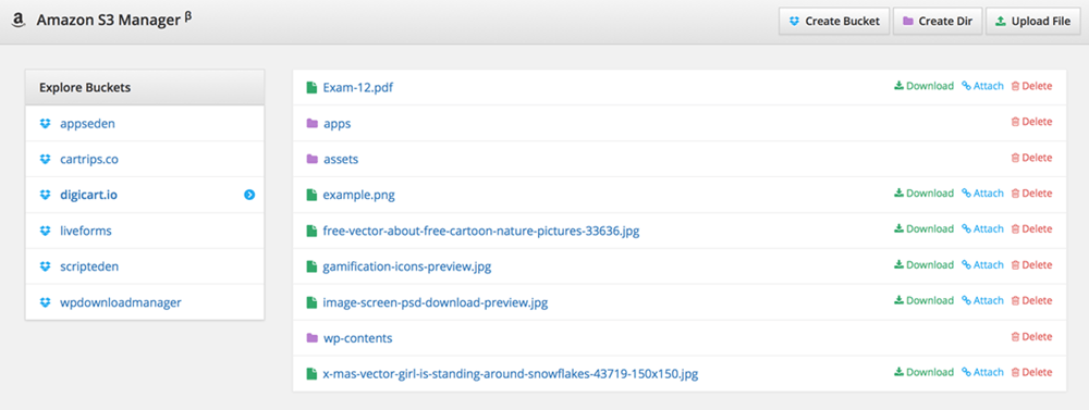 Full-Featured WordPress Amazon S3 File Manager