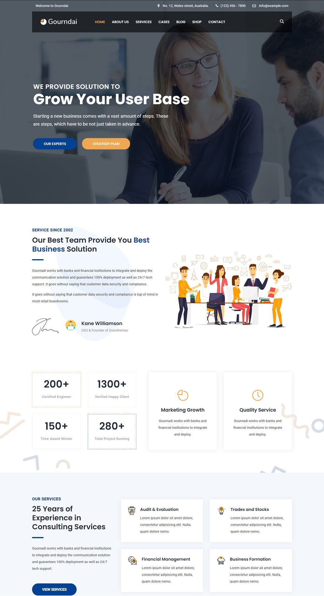 Gourndai Corporate Agency & Consulting WordPress Theme Demo