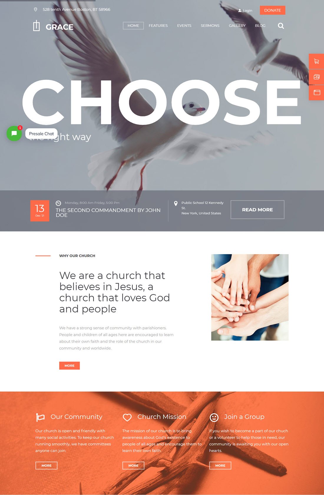 Grace Church, Religion & Charity WordPress Theme Demo