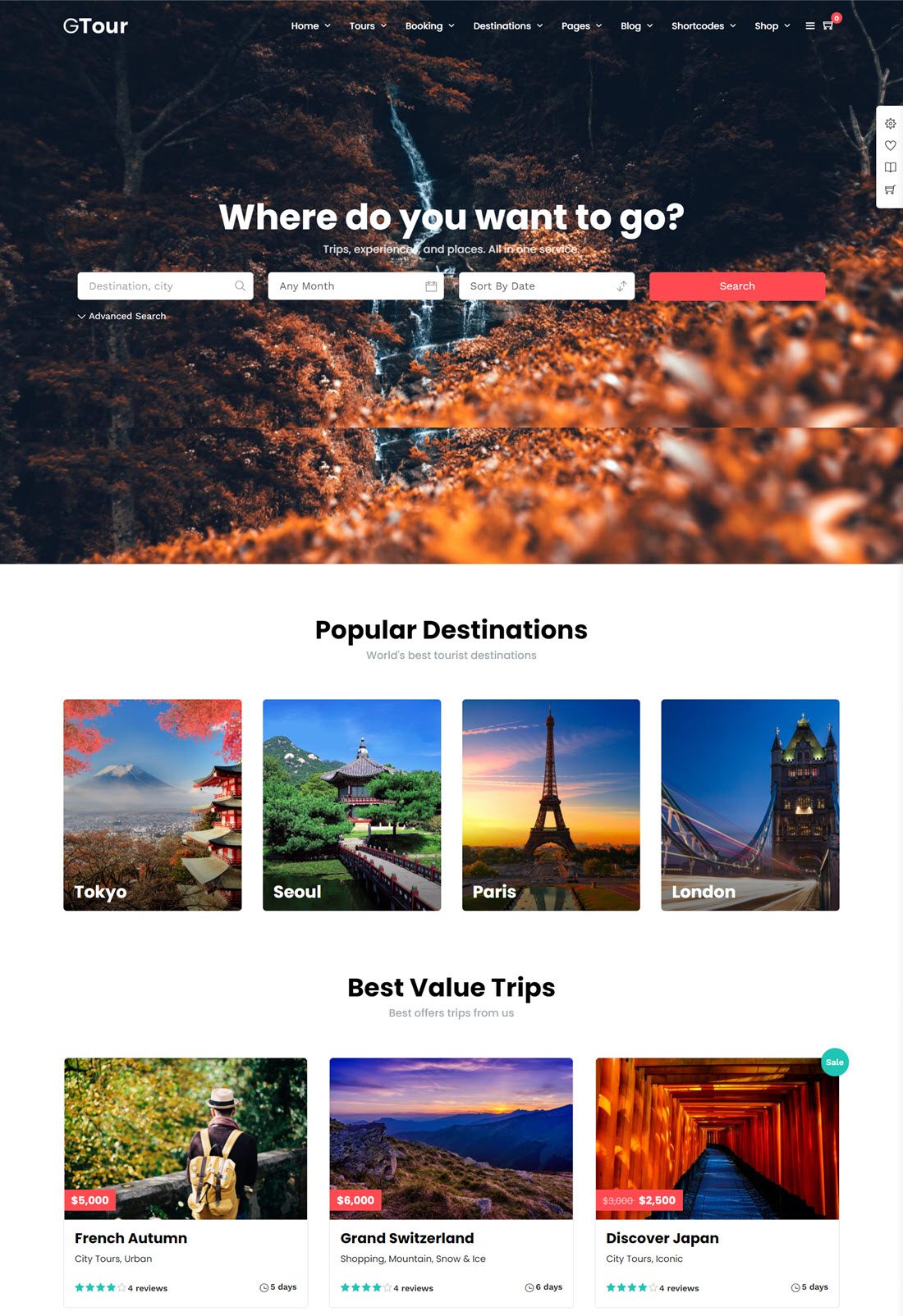 Grand Tour Travel Agency WordPress Themes Demo