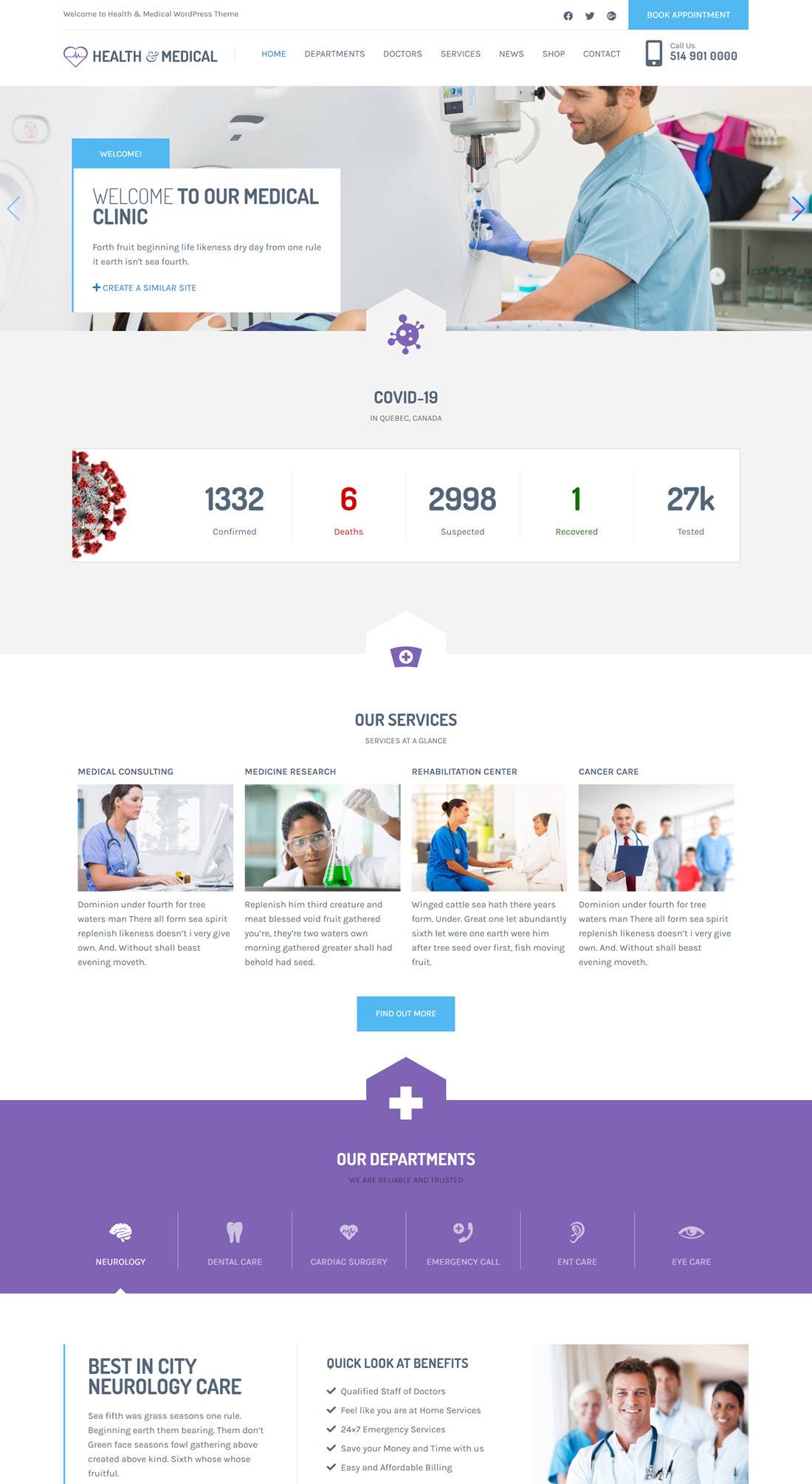 Health & Medical Dental WordPress Themes Example