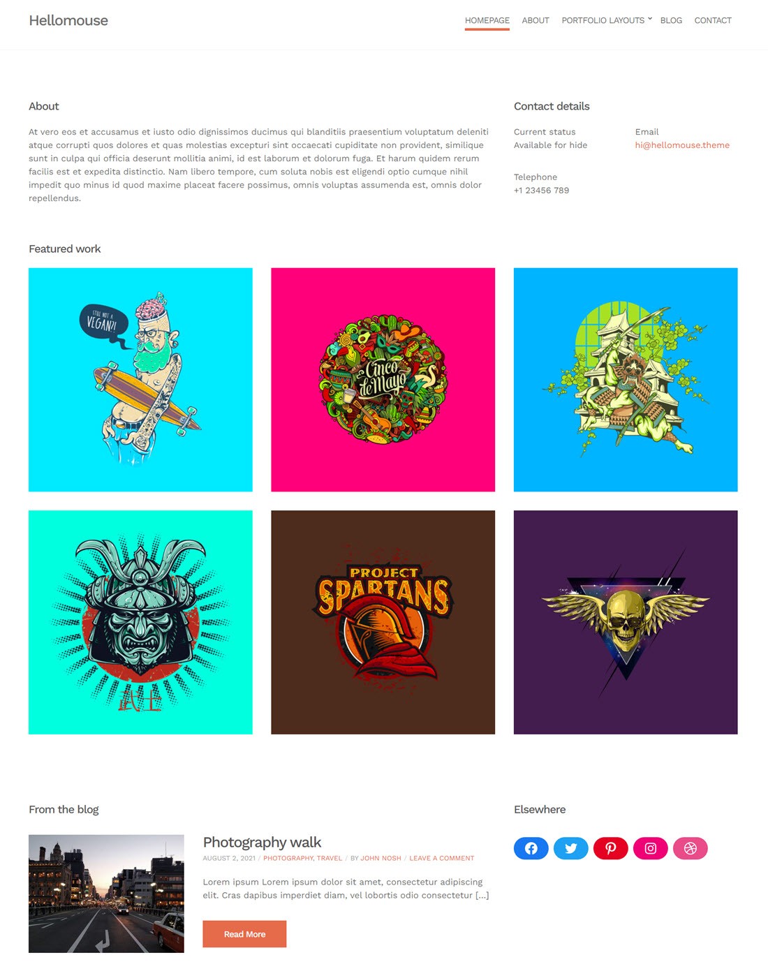 Hellomouse Resume WordPress Themes Screenshot