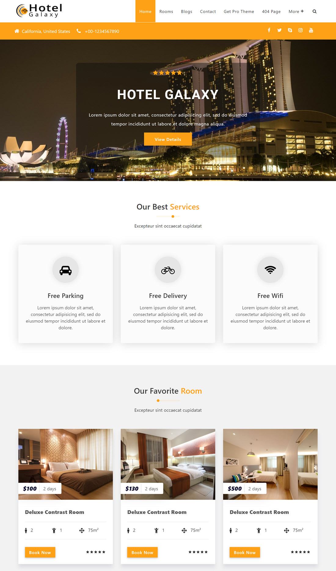 Hotel Galaxy WordPress Themes Demo