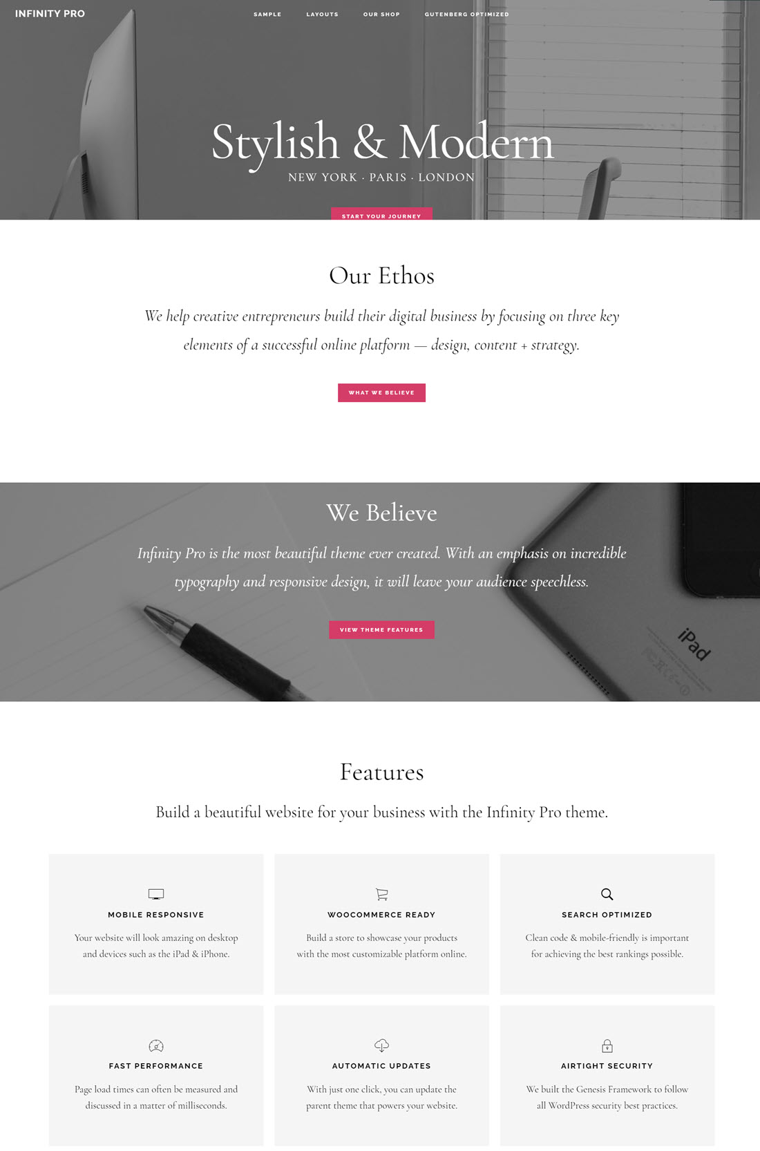 Infinity Pro Interior Design WordPress Themes Example