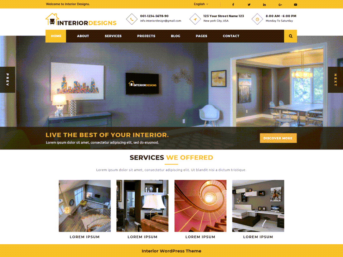 Interior Designs WordPress Themes Example