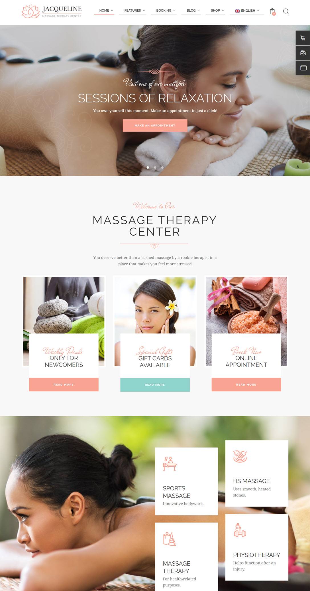 Jacqueline Spa & Massage Salon Beauty WordPress Theme Demo