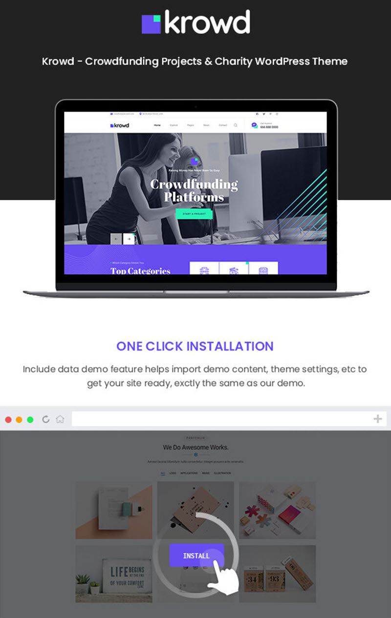 Krowd Crowdfunding & Charity WordPress Theme Demo