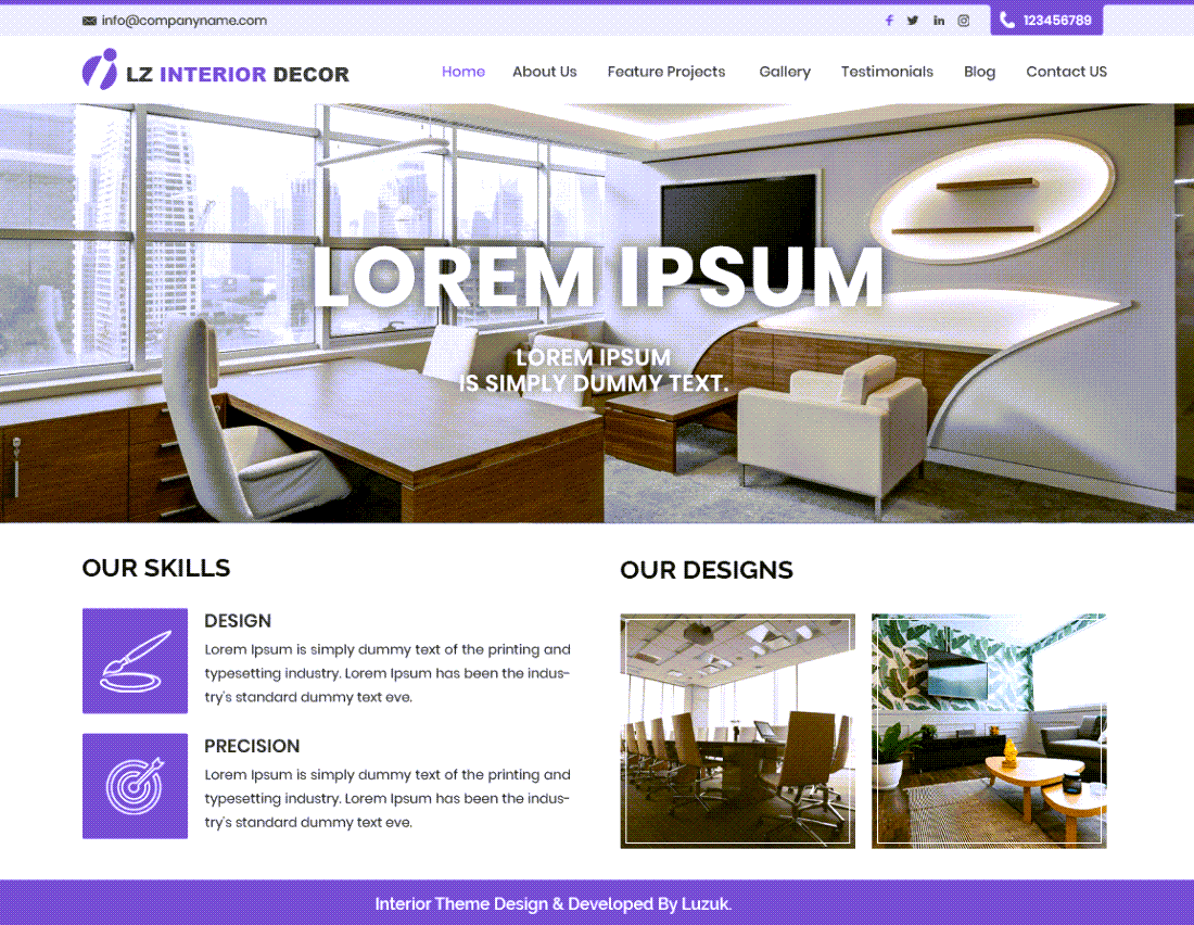 LZ Interior Decor WordPress Themes Screenshot