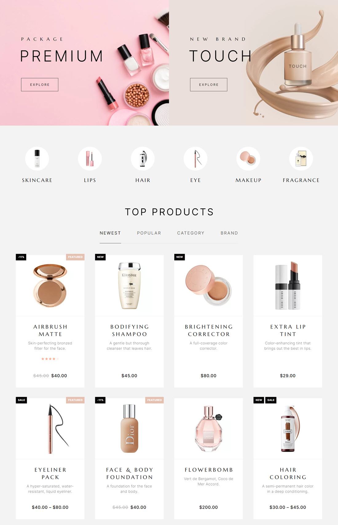 Luchiana Cosmetics Beauty Shop Theme Screenshot