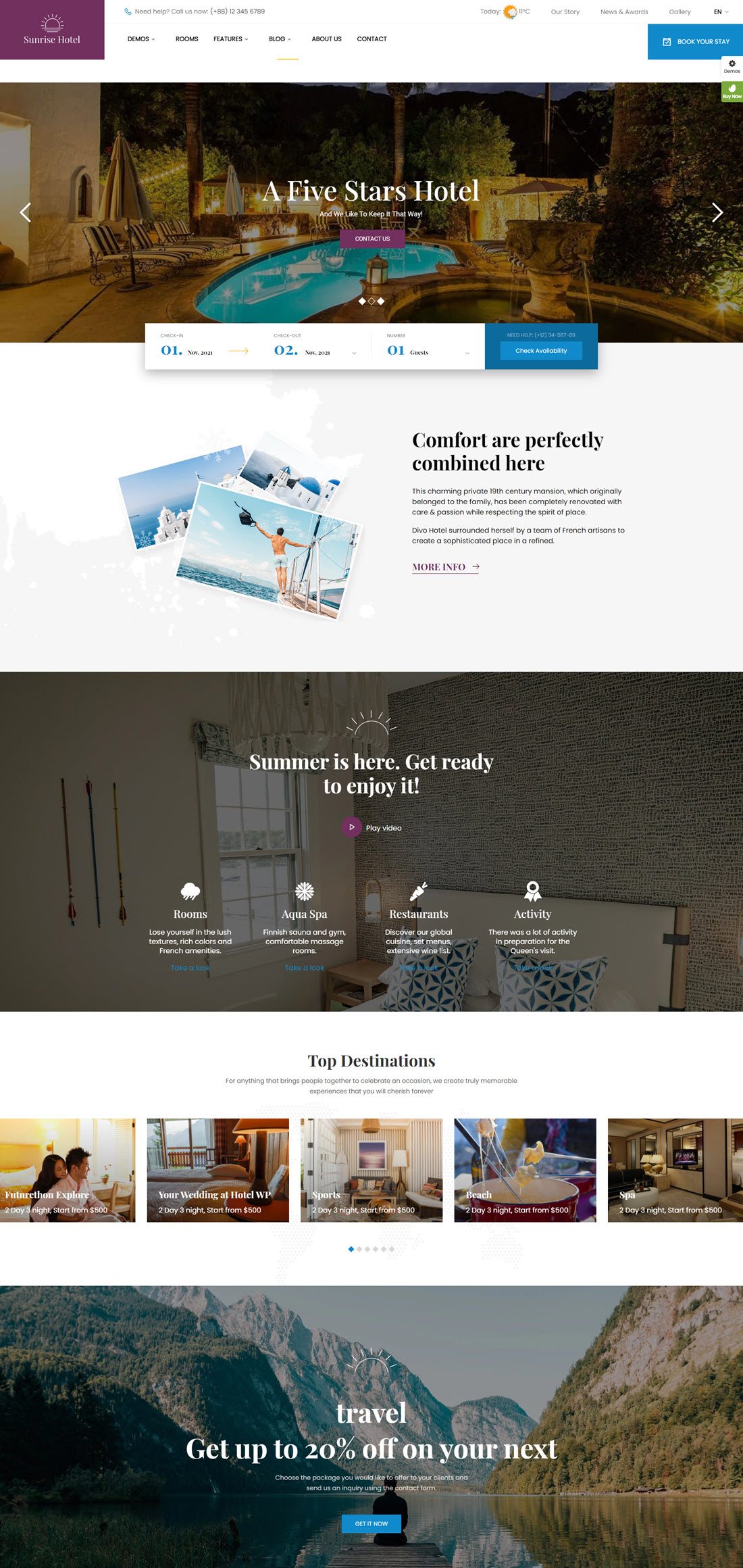 LuxStay Hotel & BnB WordPress Theme Screenshot