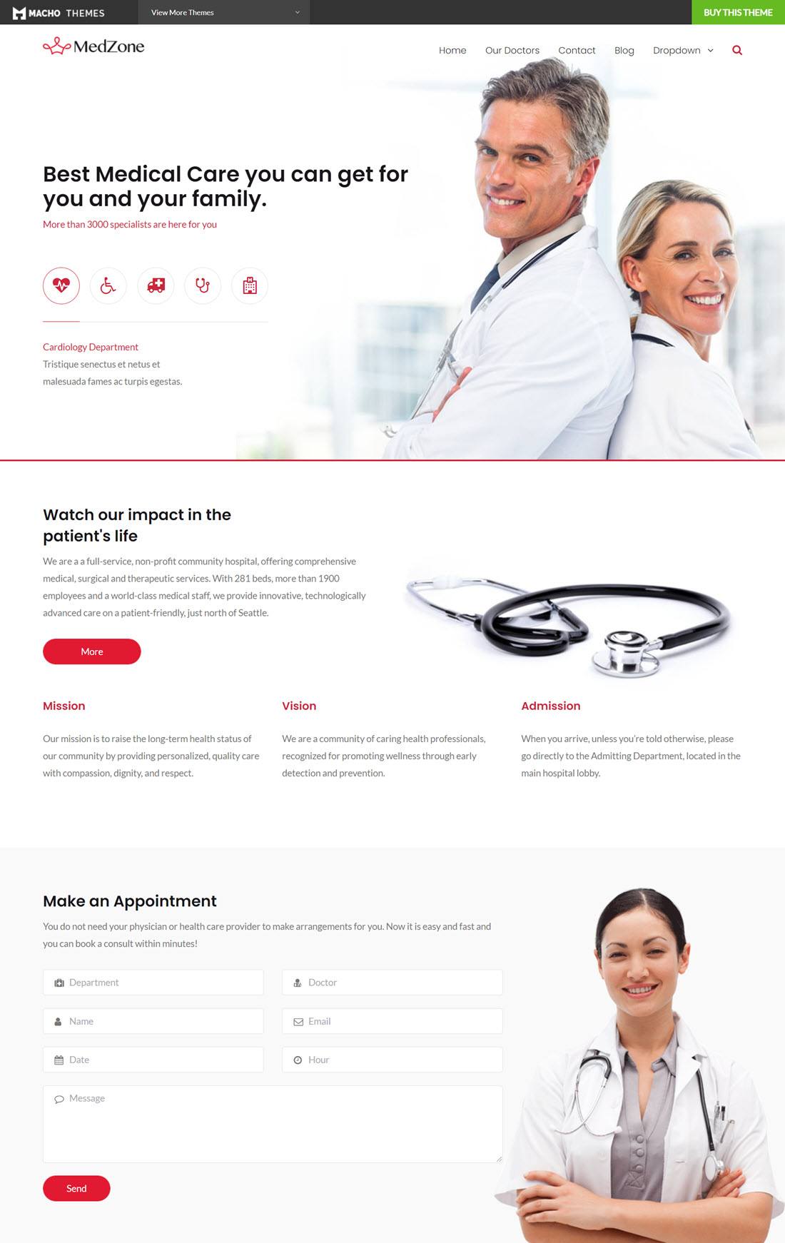 MedZone PRO Dental WordPress Themes Demo