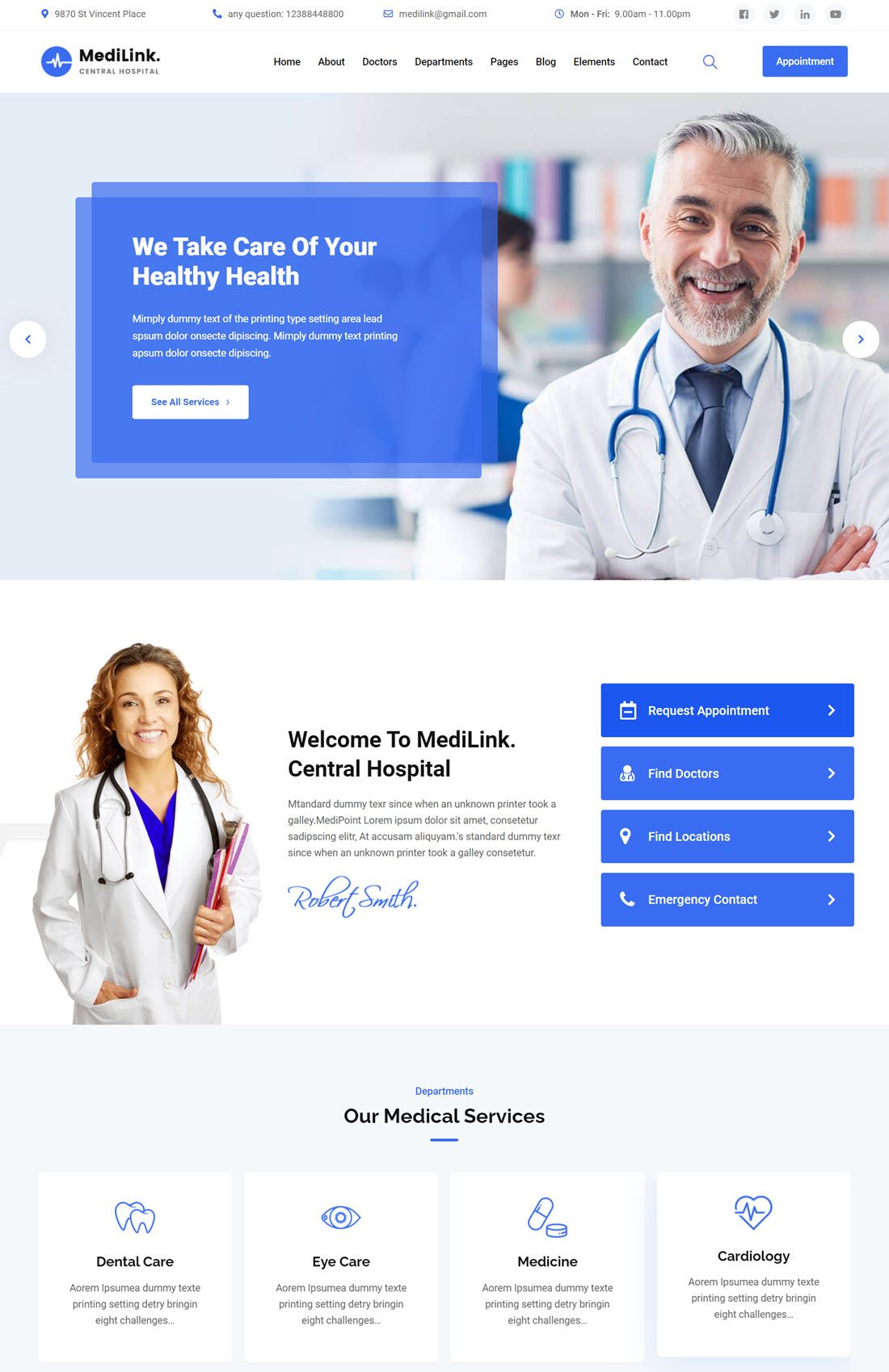 Medilink Dental WordPress Themes Screenshot