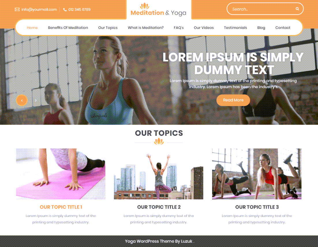 Meditation And Yoga Theme for WordPress Demo