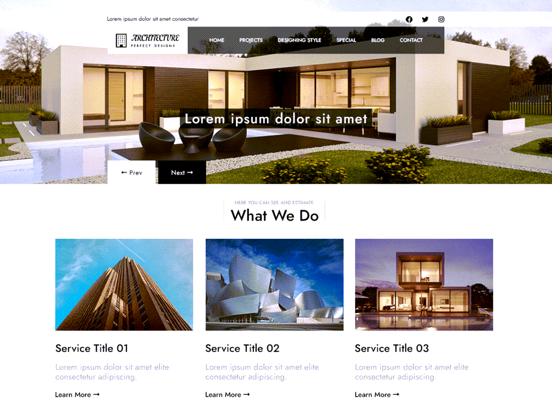 Modern Architecture WordPress Theme Demo