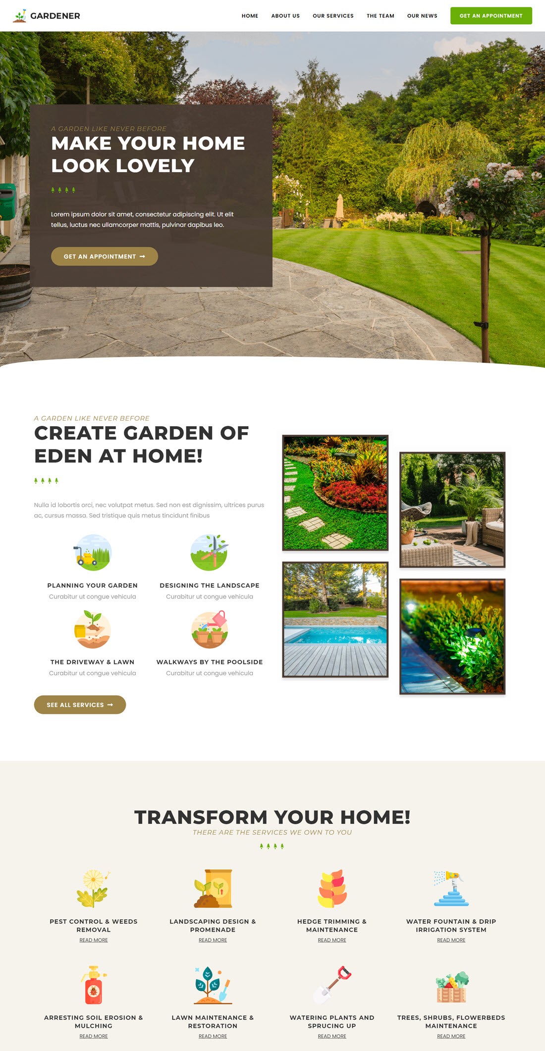 OceanWP Gardening & Landscaping WordPress Themes Screenshot