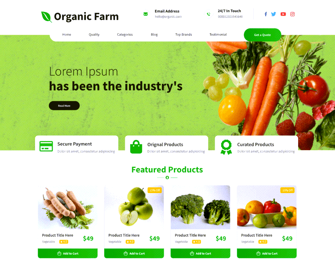 Organic Farm WordPress Themes Demo