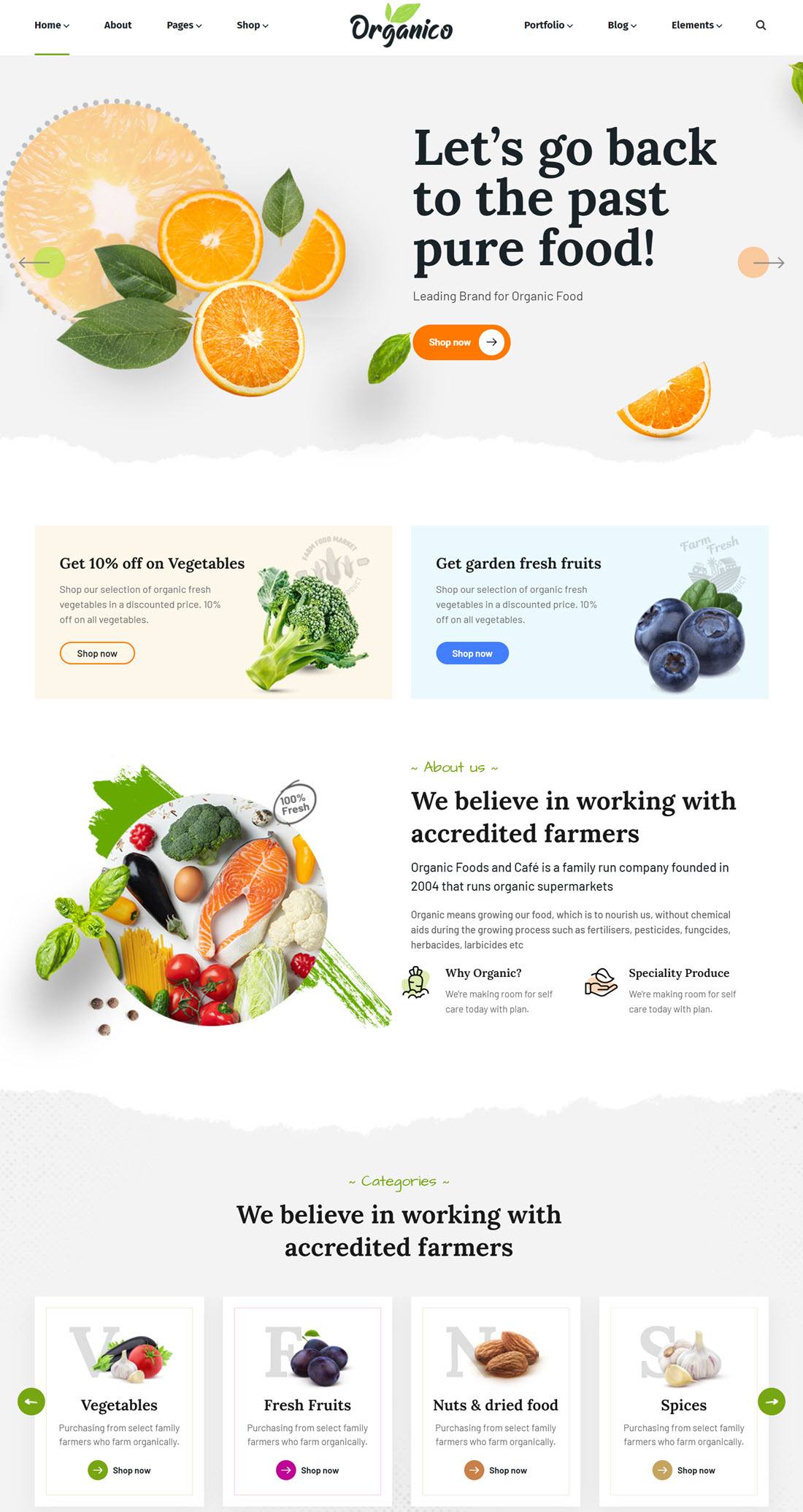 Organio Organic Food Store WordPress Demo