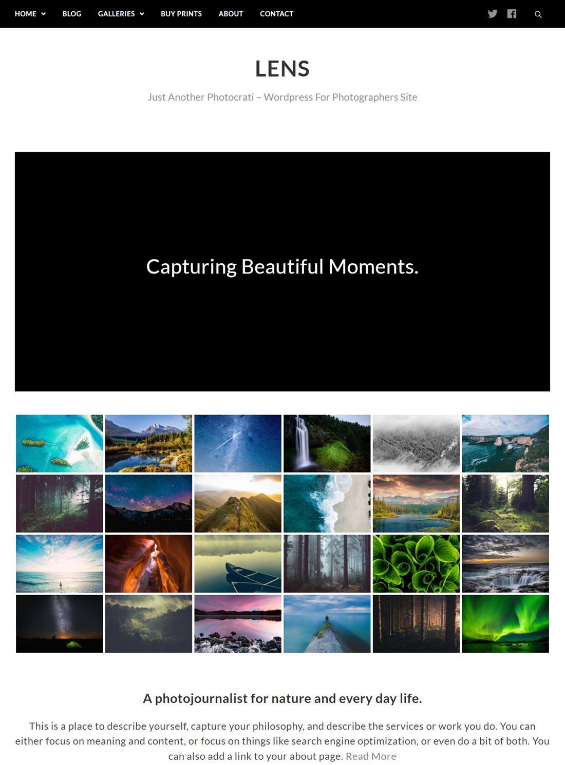Photocrati Photography WordPress Themes Example