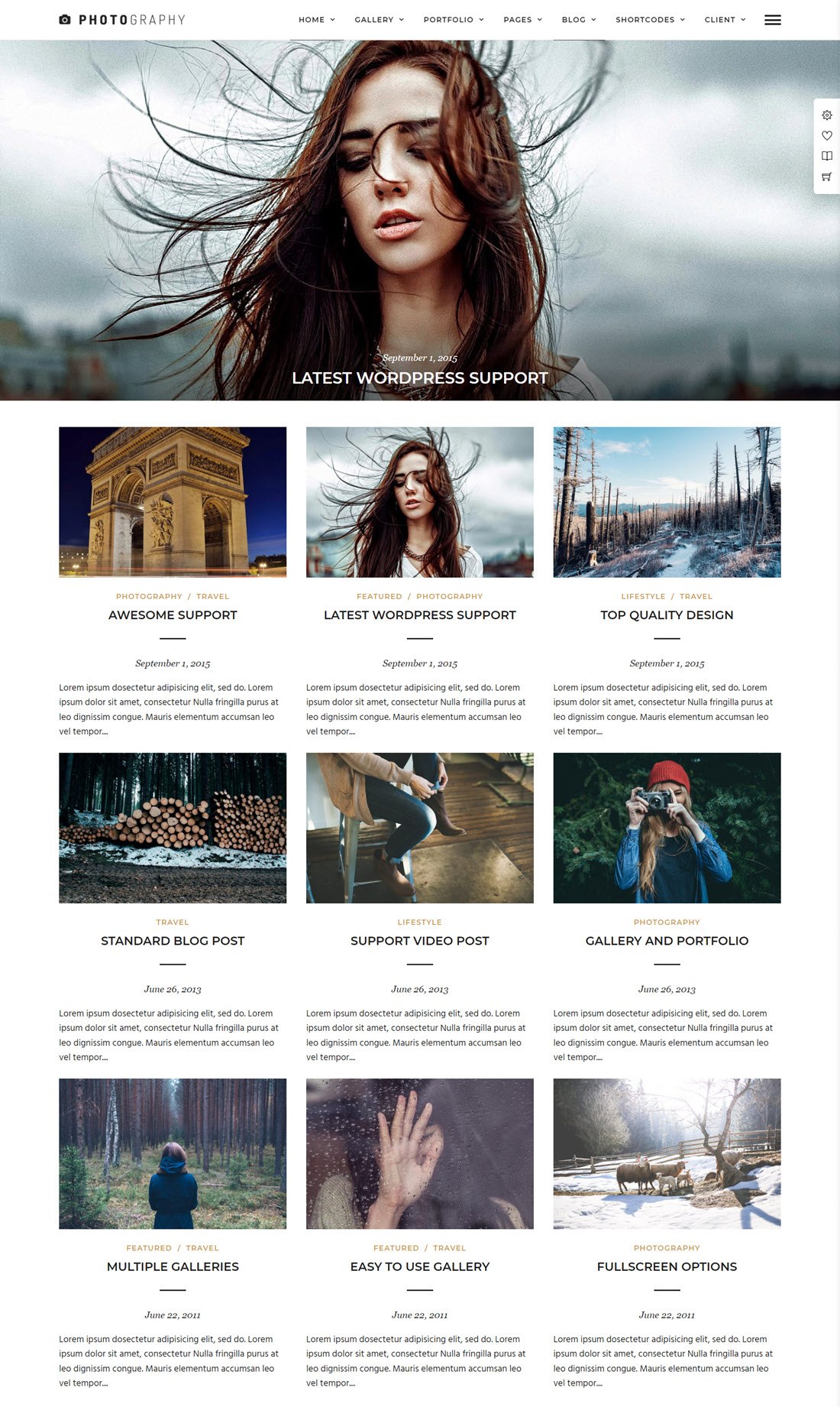 Photography WordPress Themes Demo