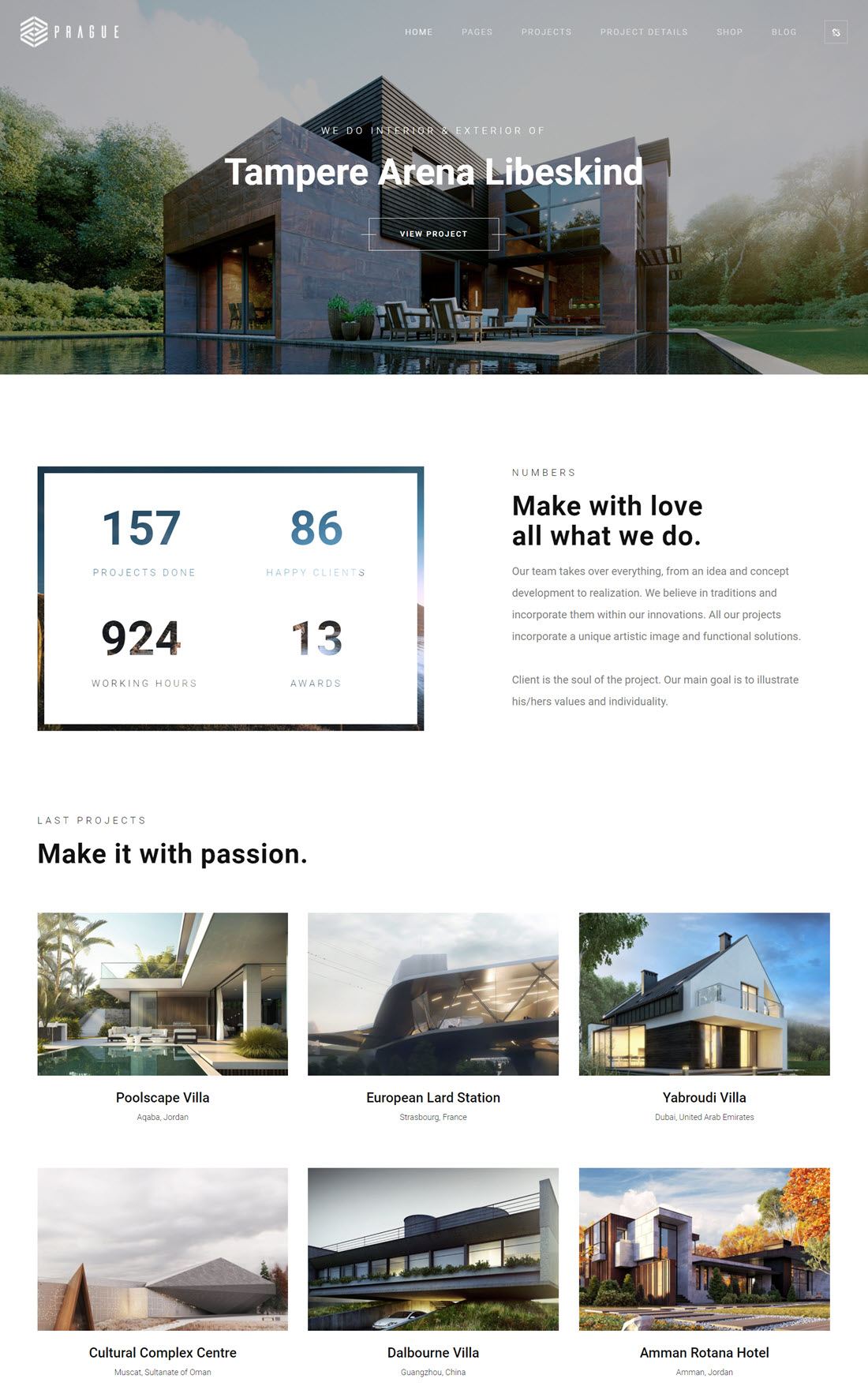 Prague Architect WordPress Theme Example