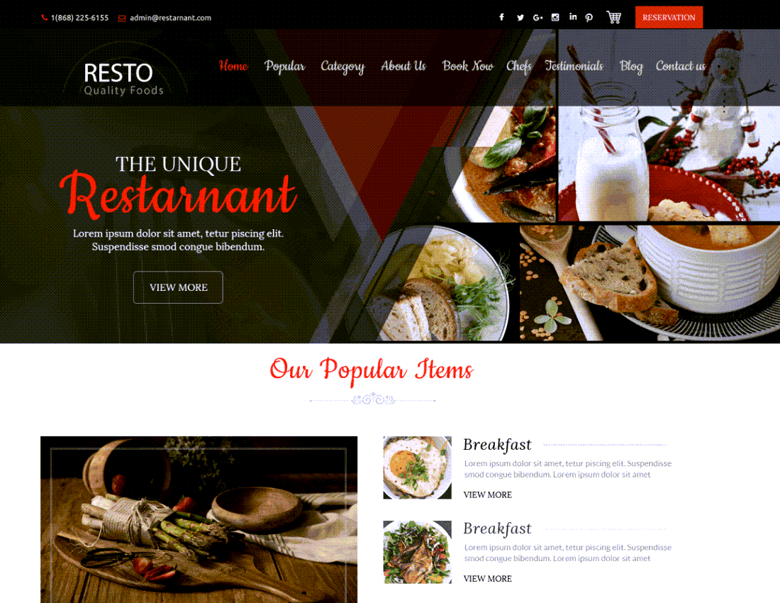 Restaurant Zone WordPress Theme Demo