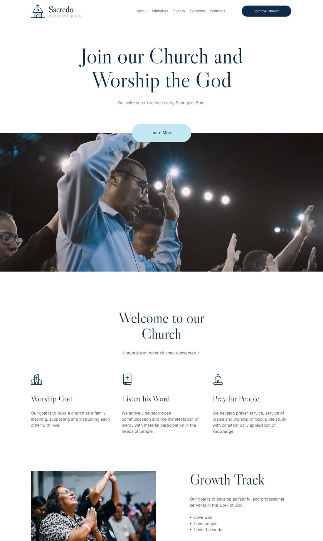 Sacredo Responsive Religious WordPress Theme Example