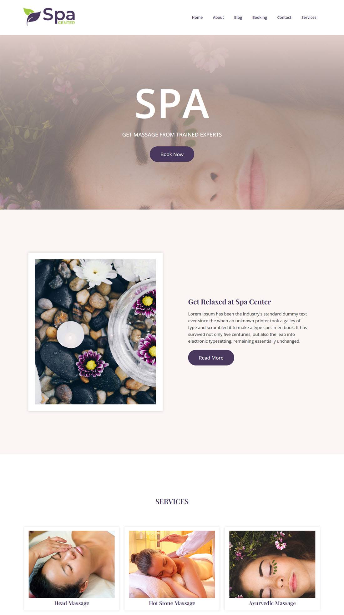 Spa Theme For WordPress Screenshot