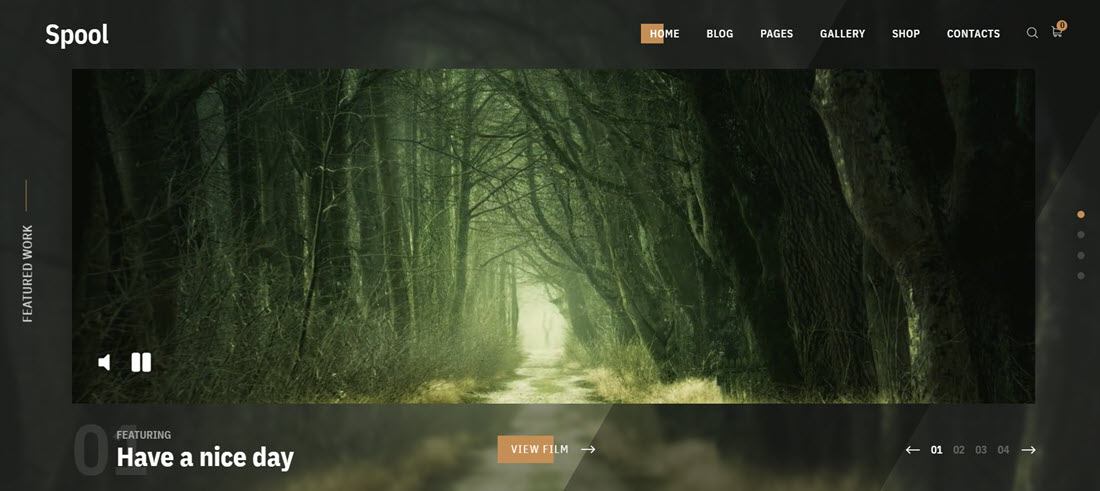 Spool Movie Studios and Filmmakers WordPress Theme Example