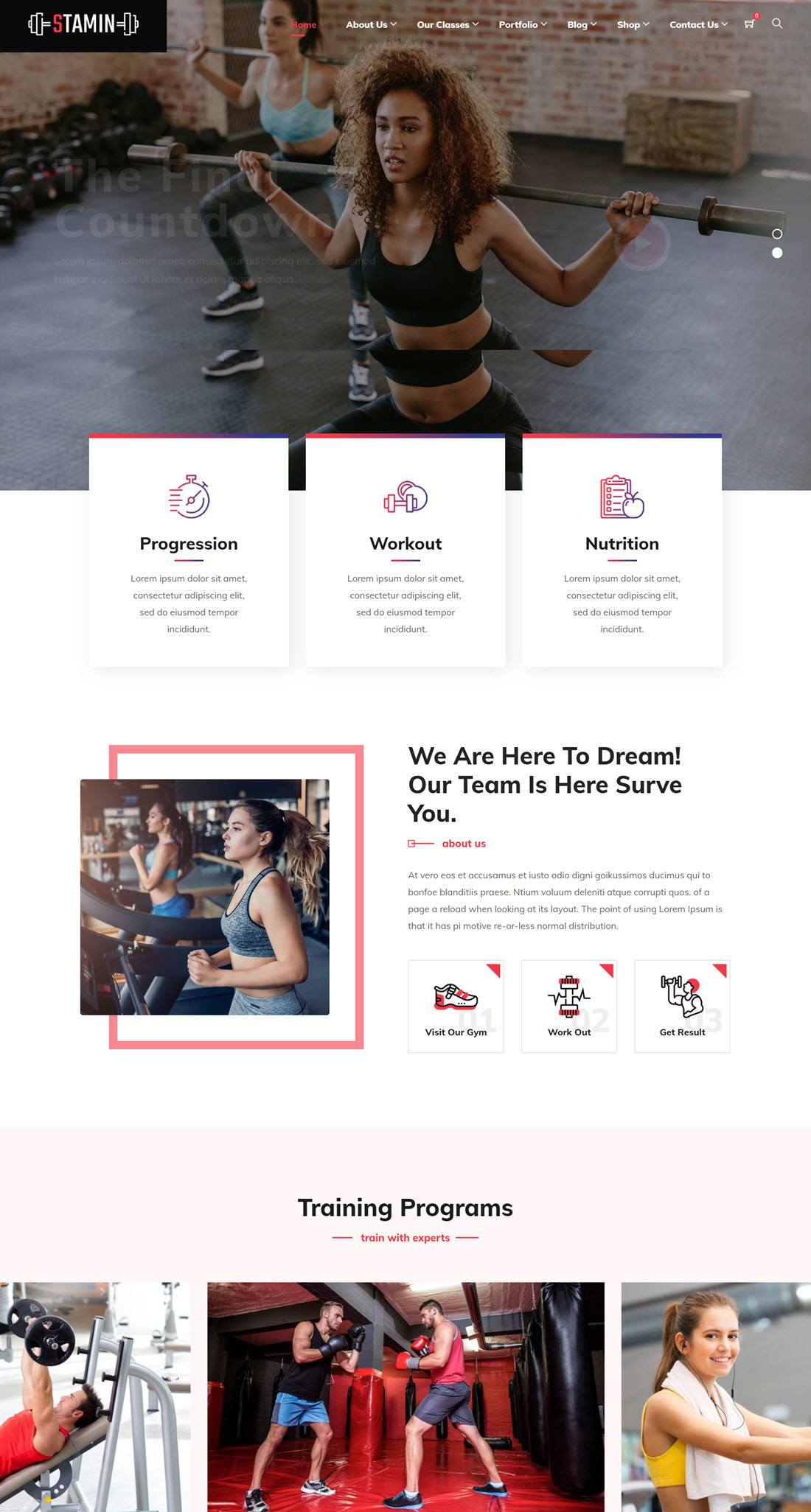 Stamin Fitness and Gym WordPress Theme Demo