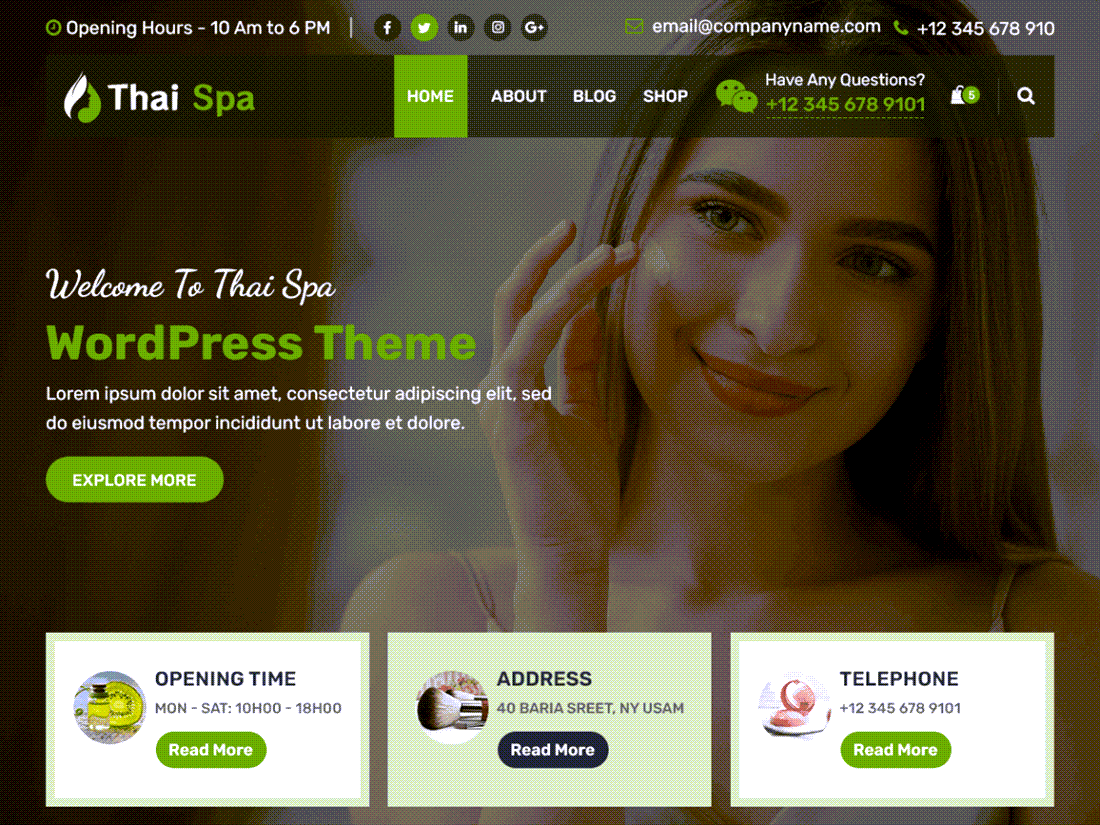 Thai Spa WordPress Themes Demo