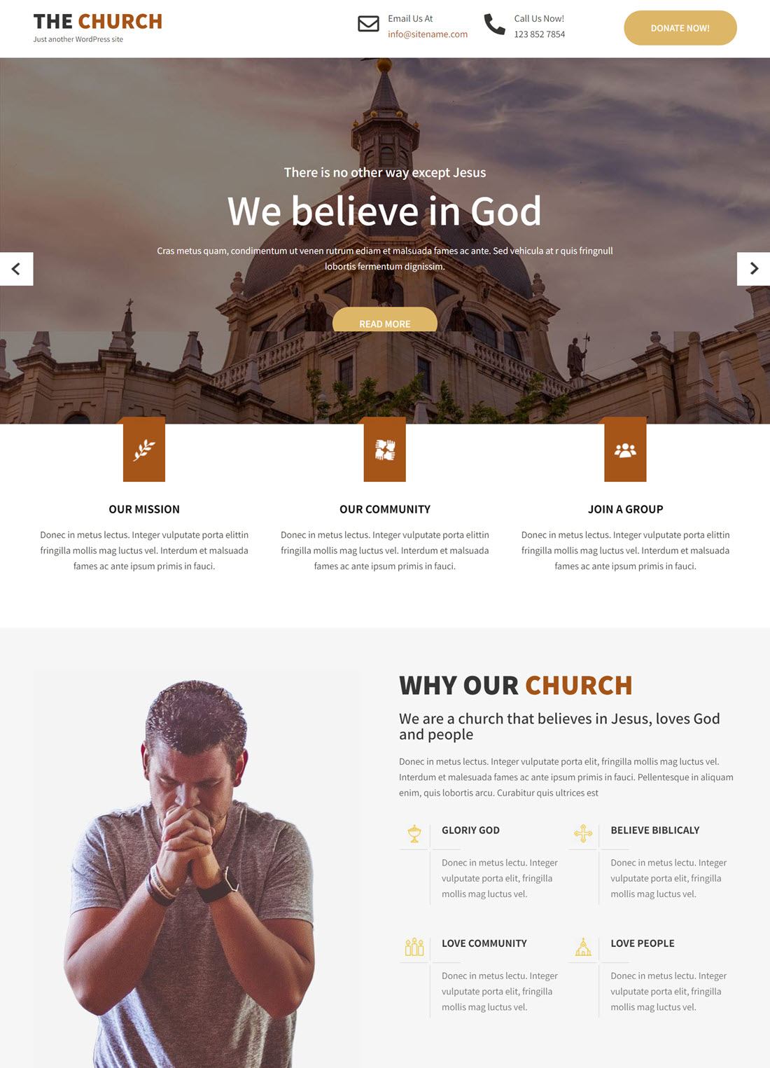 The Church Lite WordPress Themes Example