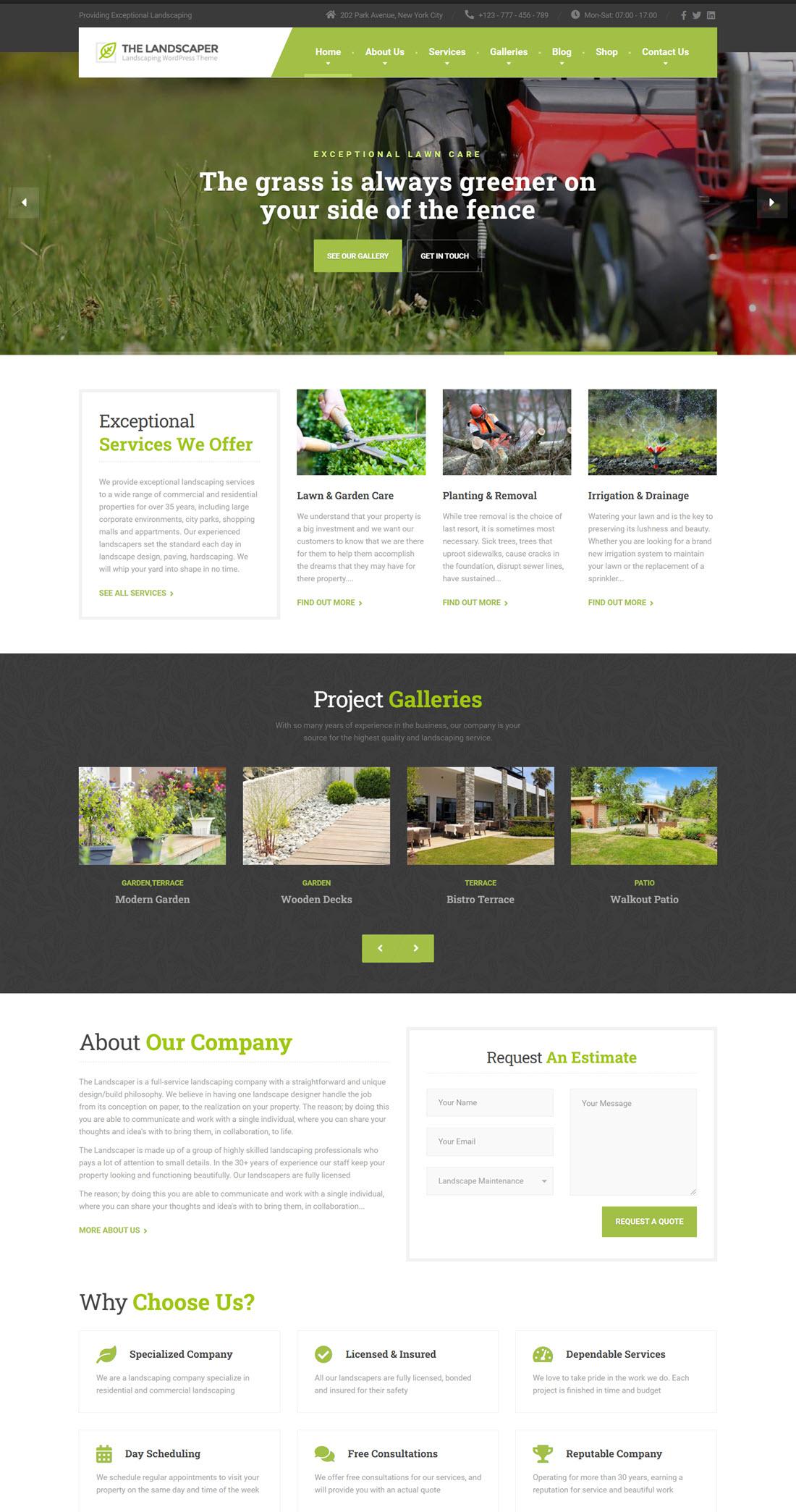 The Landscaper Lawn & Landscaping WP Theme Demo