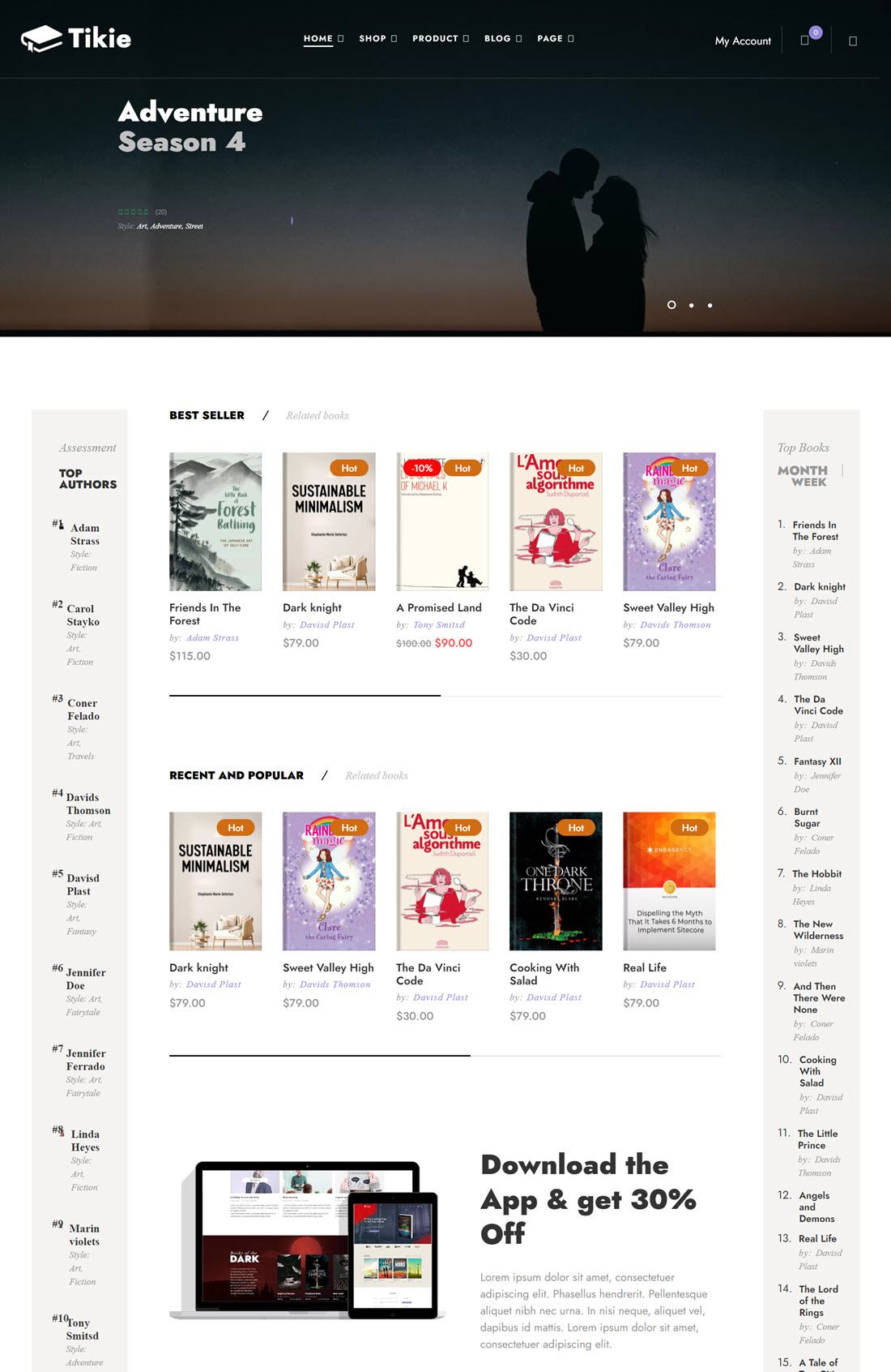 Tikie Book Store WooCommerce WordPress Theme Example