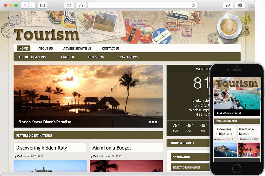 Tourism Travel WordPress Themes Example
