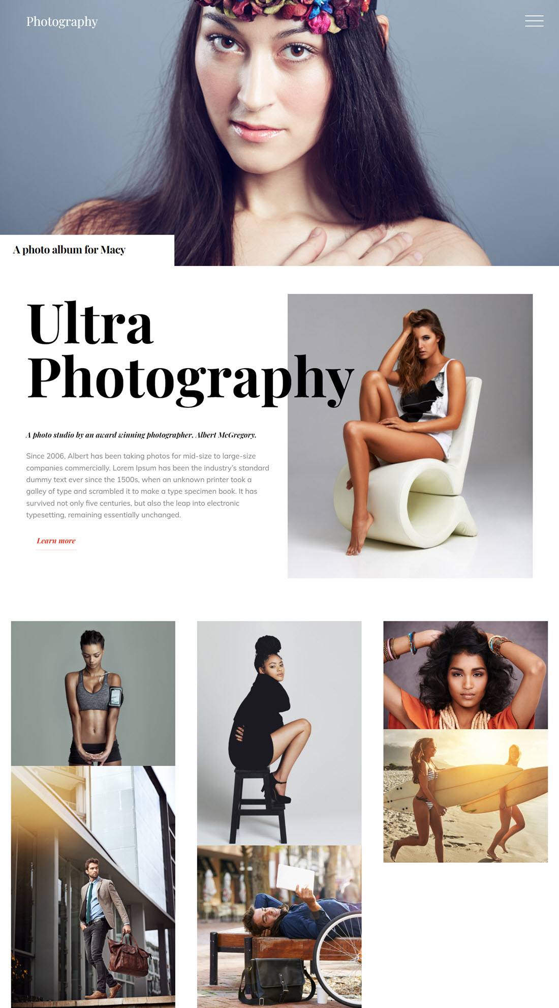 Ultra Photography Photography WordPress Themes Demo