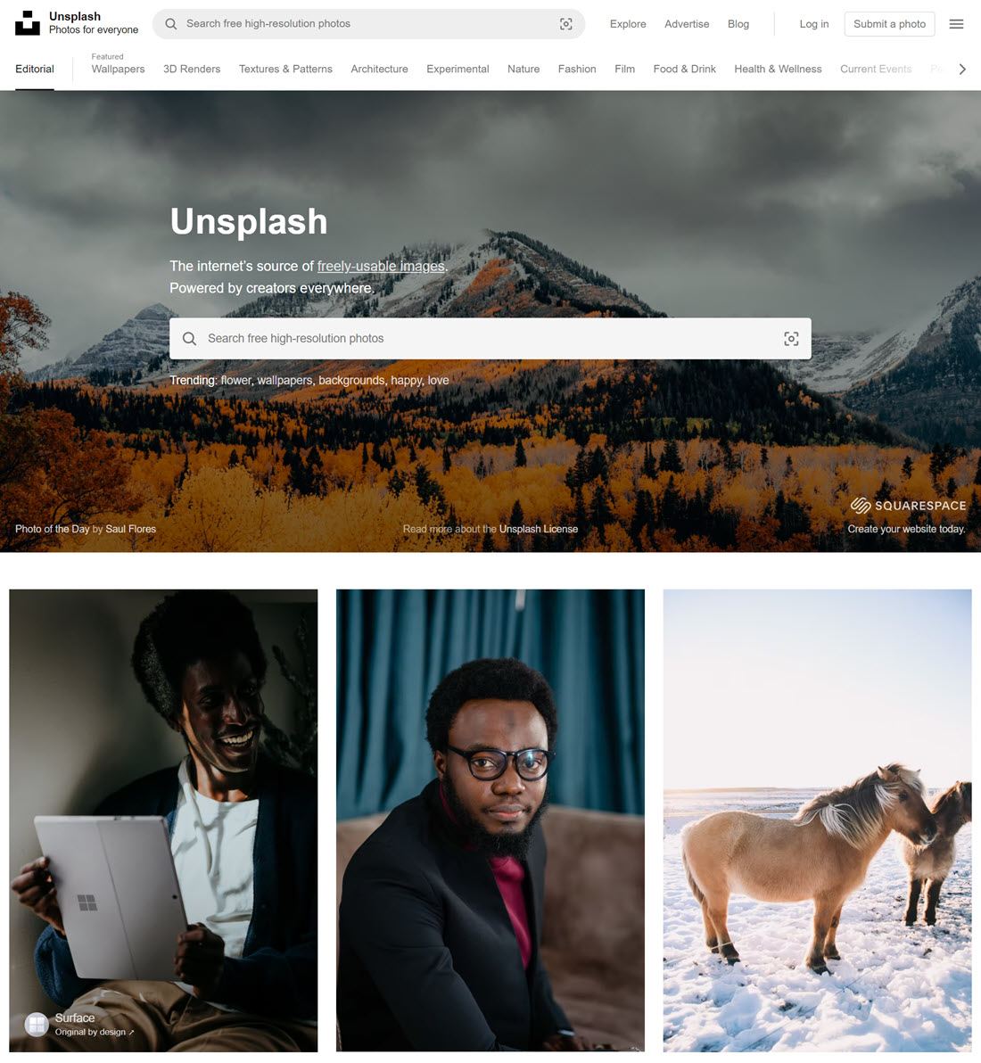 Unsplash Stock Photos for Your Website Screenshot