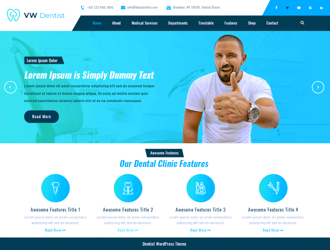 VW Dentist WordPress Themes Demo