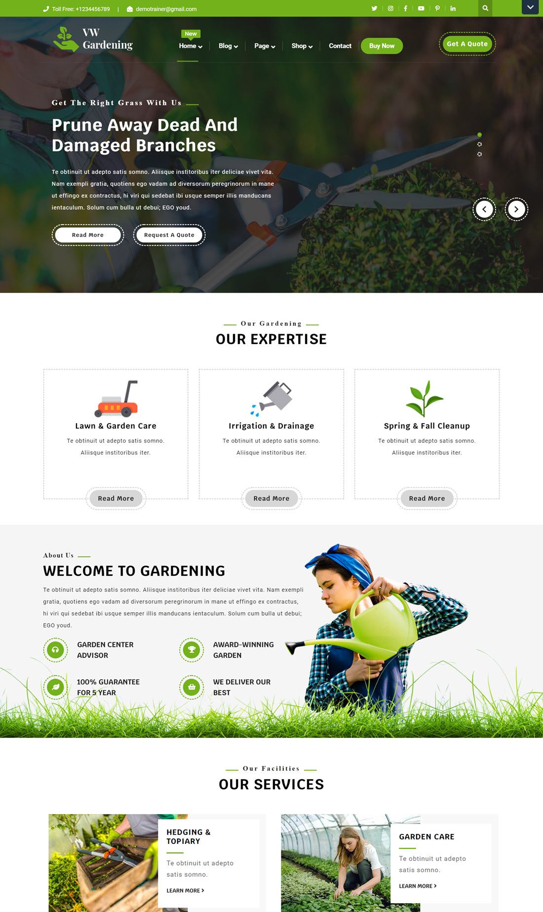 VW Gardening Landscaping WordPress Theme Demo