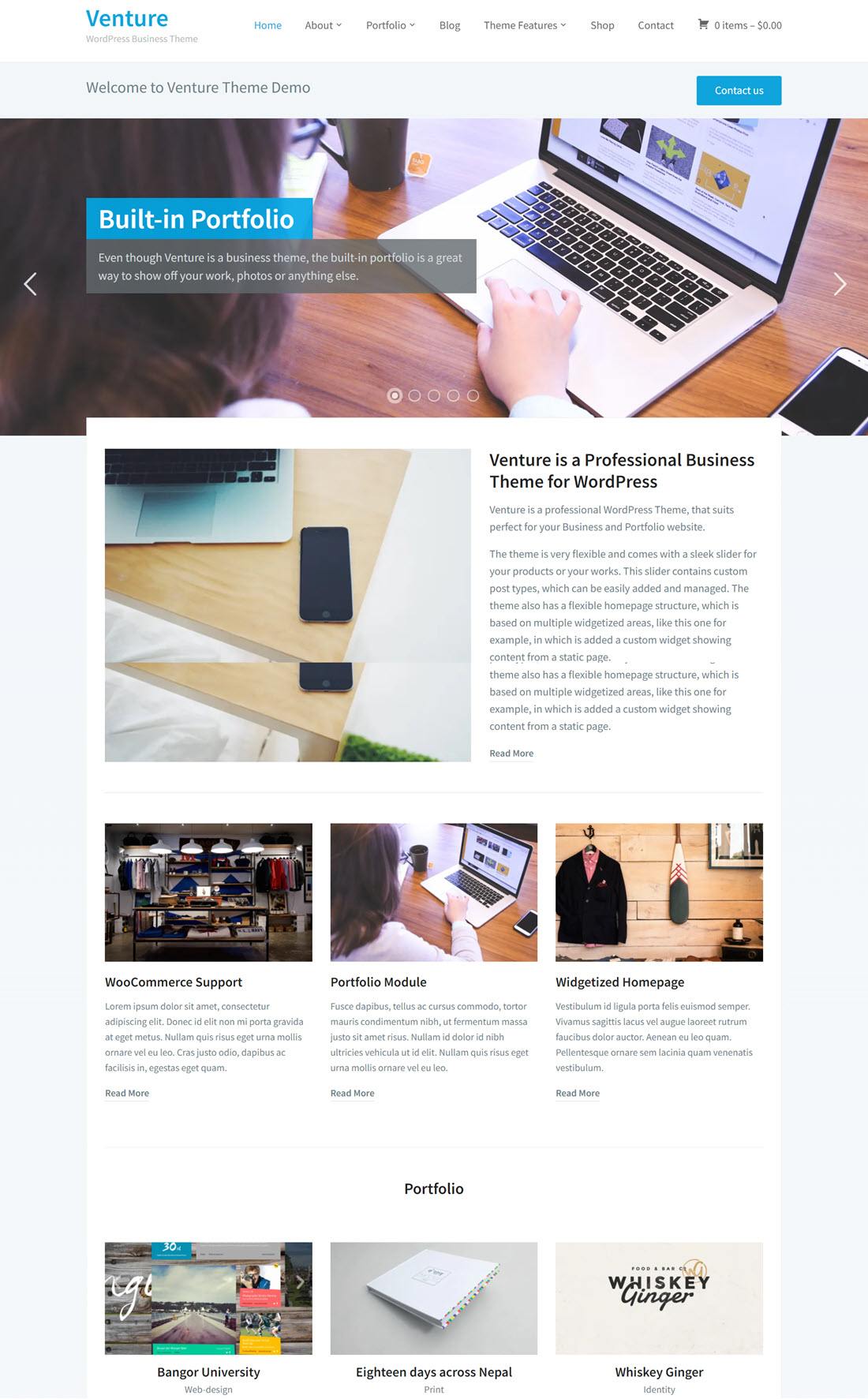 Venture App Showcase WordPress Themes Demo