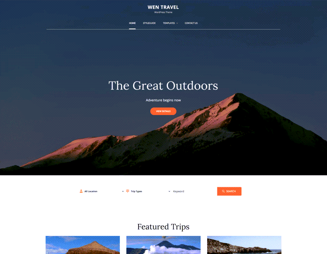 WEN Travel WordPress Themes Demo