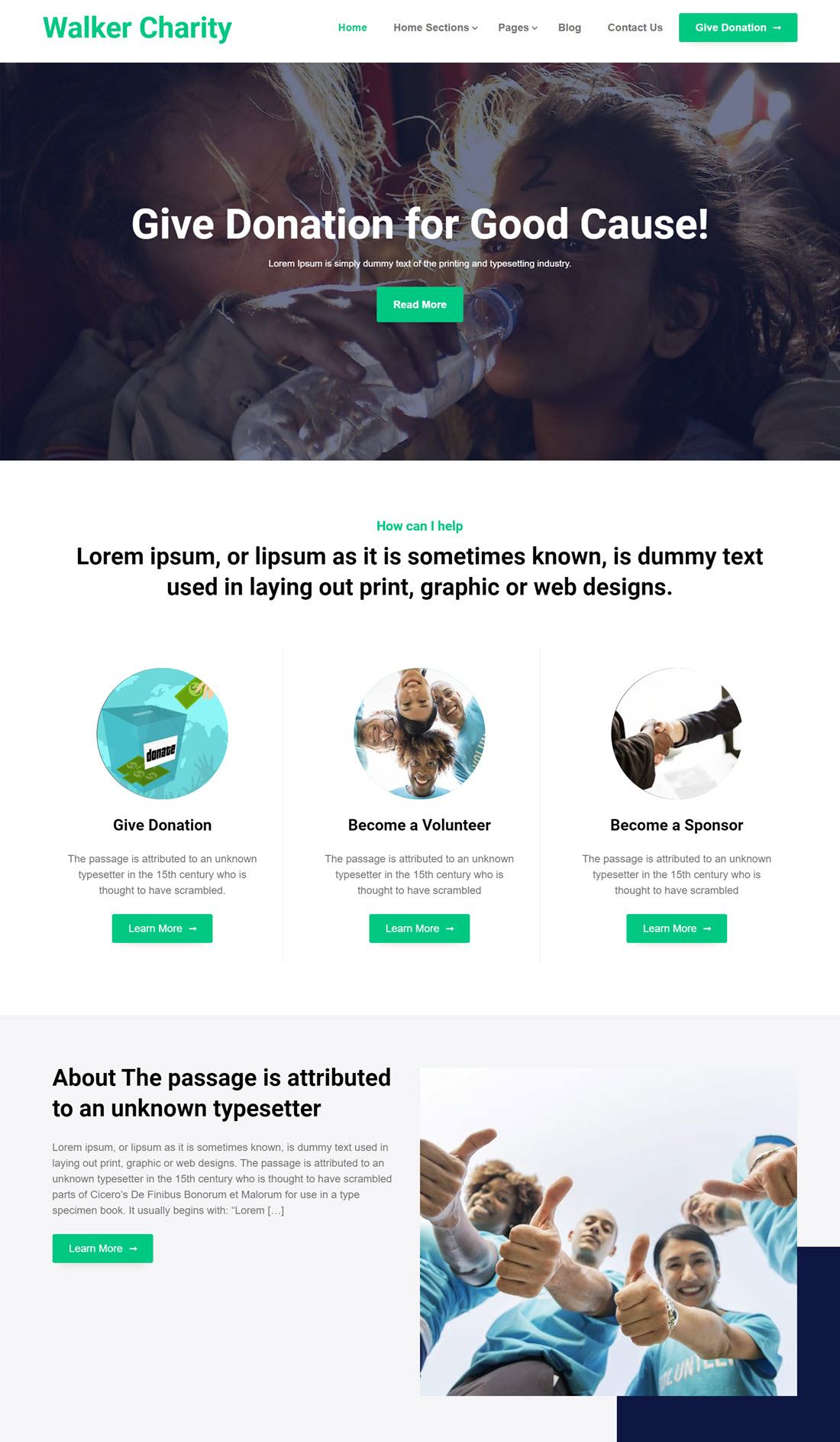 Walker Charity WordPress Themes Example