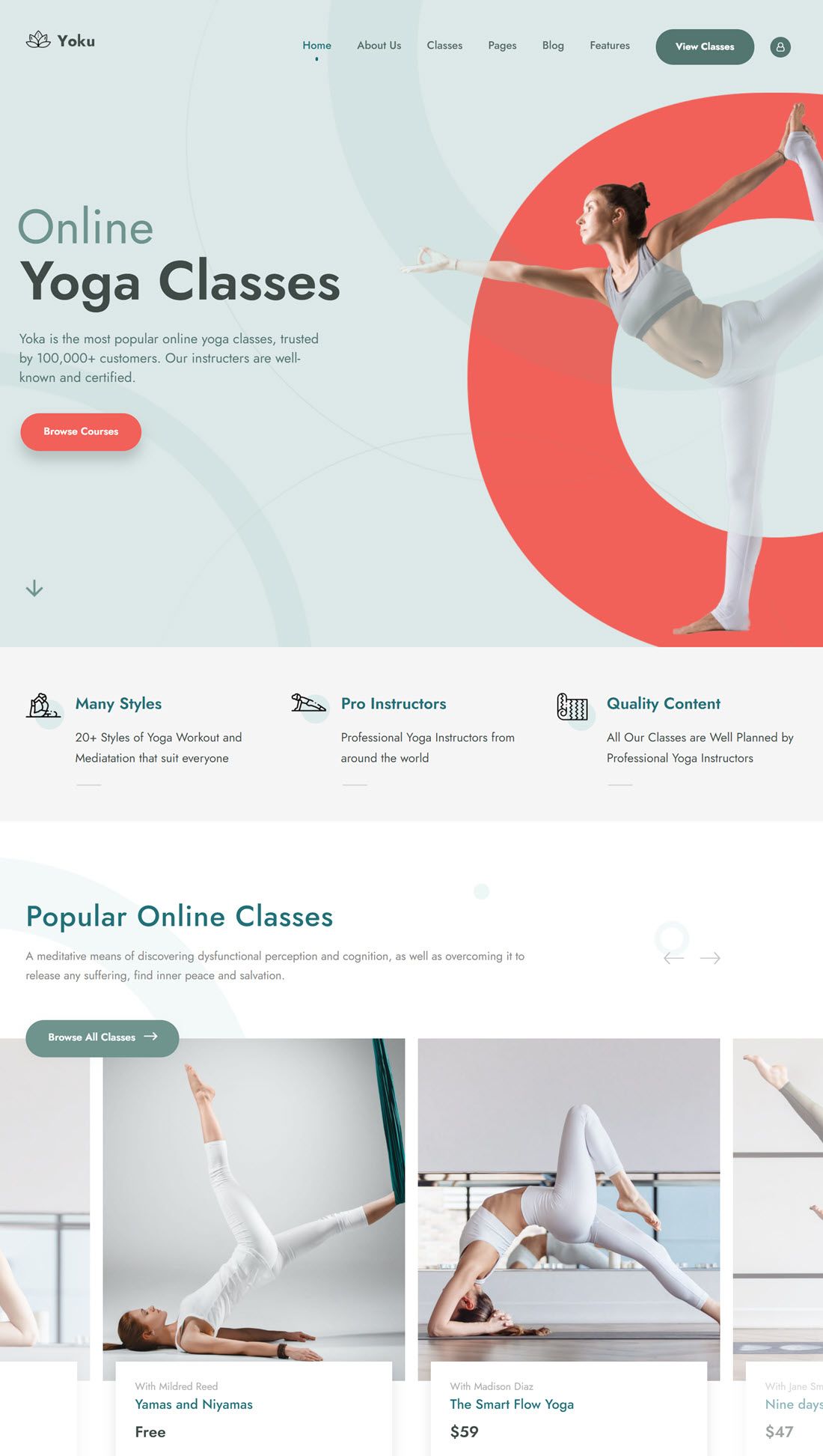 Yoku Yoga Studio & Ayurveda WordPress Theme Demo