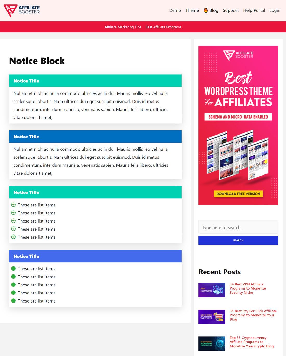 Affiliate Booster Fast Loading, Schema, and Microdata Enabled Theme Example