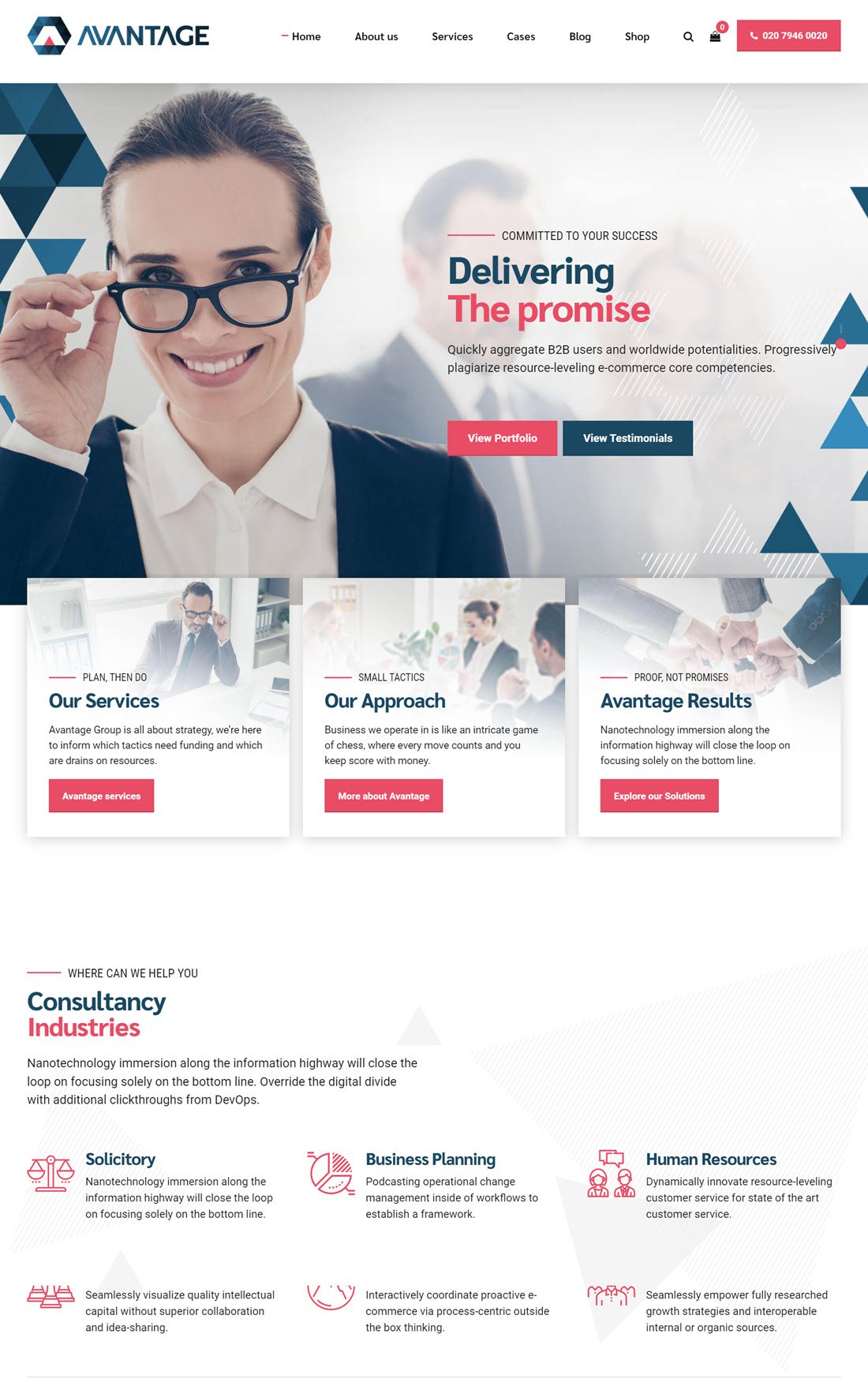 Avantage Business Consulting WordPress Theme Screenshot